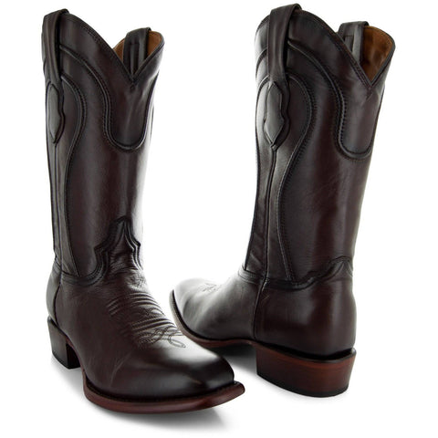 Brown Square Toe Cowboy Boots | Men's Dress Boots (H9002) - Soto Boots