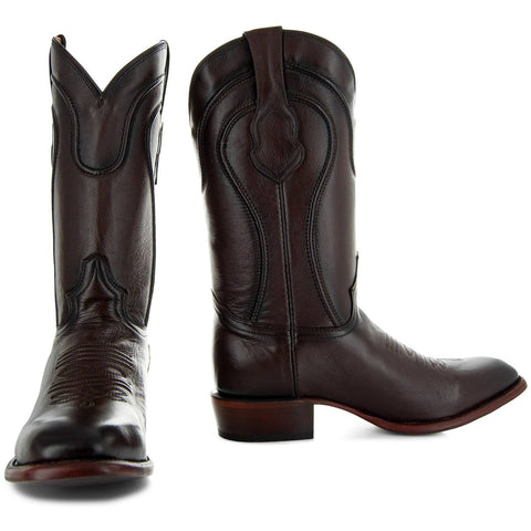 Brown Square Toe Cowboy Boots | Men's Dress Boots (H9002) - Soto Boots