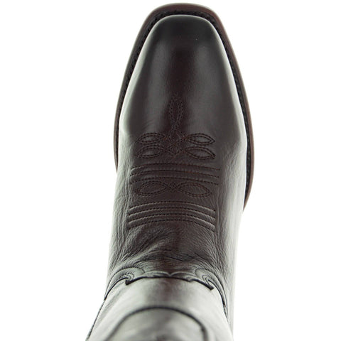 Brown Square Toe Cowboy Boots | Men's Dress Boots (H9002) - Soto Boots