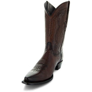 Men's Snip Toe Cowboy Boots Burnished Brown (H50030) - Soto Boots