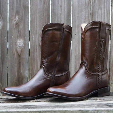 Soto Boots Genuine Leather Square Toe Cowboy Boots For Men - Handcrafted Western Boots, Brown