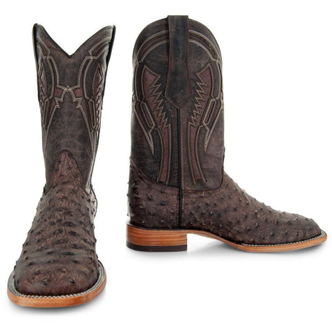 Soto Boots Mens Out of the Wild Brown Ostrich Print Boots H50031 - Soto Boots