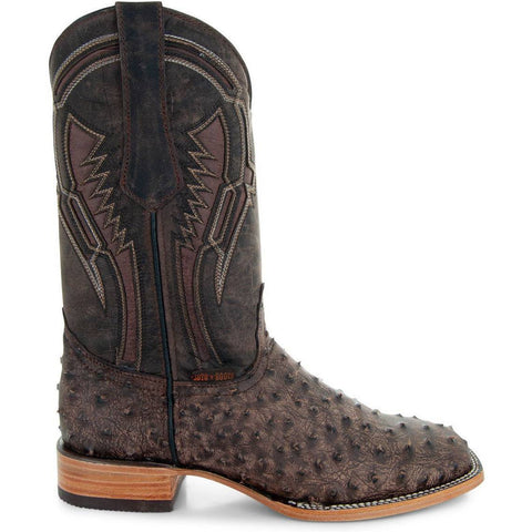 Soto Boots Mens Out of the Wild Brown Ostrich Print Boots H50031 - Soto Boots