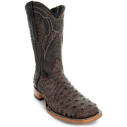 Soto Boots Mens Out of the Wild Brown Ostrich Print Boots H50031 - Soto Boots