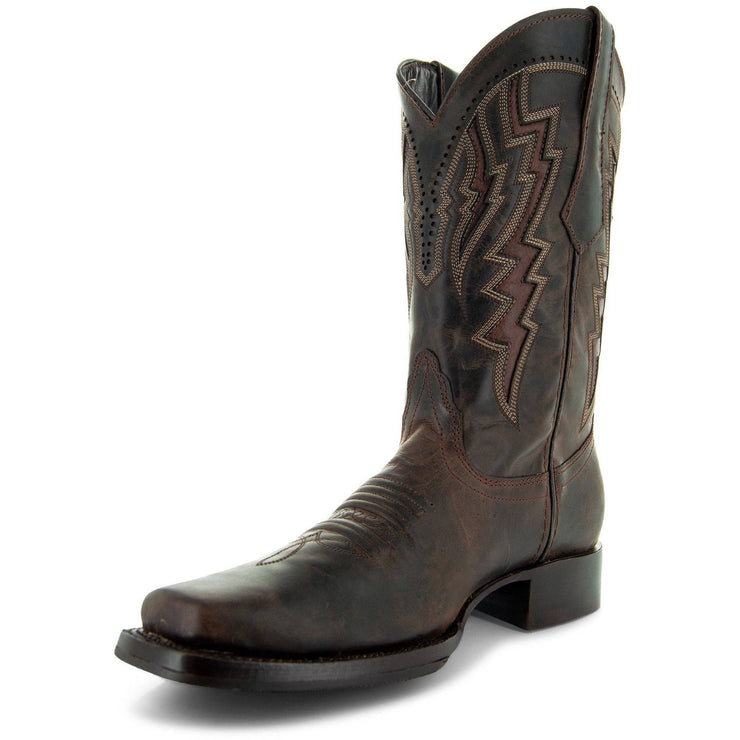 mens square toe dress boots Square Toe Cowboy Boots Brown