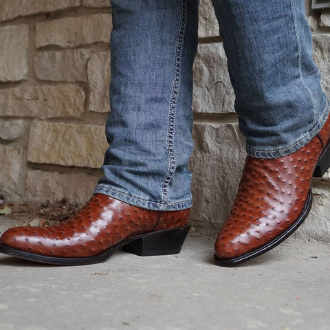Men's Ostrich Print Cowboy Boots (H7002) - Soto Boots