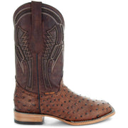 Soto Boots Mens Out of the Wild Cognac Ostrich Print Boots H50031 - Soto Boots