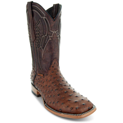 Soto Boots Mens Out of the Wild Cognac Ostrich Print Boots H50031 - Soto Boots