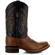 Square Toe Leather Sole Cowboy Boots H4002 - Soto Boots