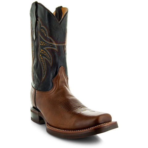 Square Toe Leather Sole Cowboy Boots H4002 - Soto Boots