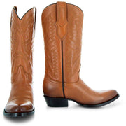 Cowboy Dress Boots | Mens Classic Round-Toe Boots (H7001-Tan) - Soto Boots