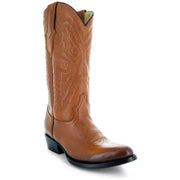 Cowboy Dress Boots | Mens Classic Round-Toe Boots (H7001-Tan) - Soto Boots