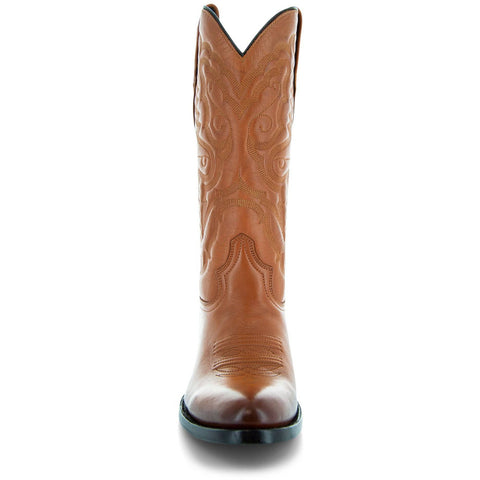 Cowboy Dress Boots | Mens Classic Round-Toe Boots (H7001-Tan) - Soto Boots