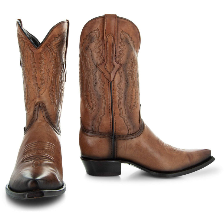 Men's Snip Toe Cowboy Boots Tan (H50030) | Soto Boots - Soto Boots