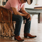 Men's Snip Toe Cowboy Boots Tan (H50030) | Soto Boots - Soto Boots