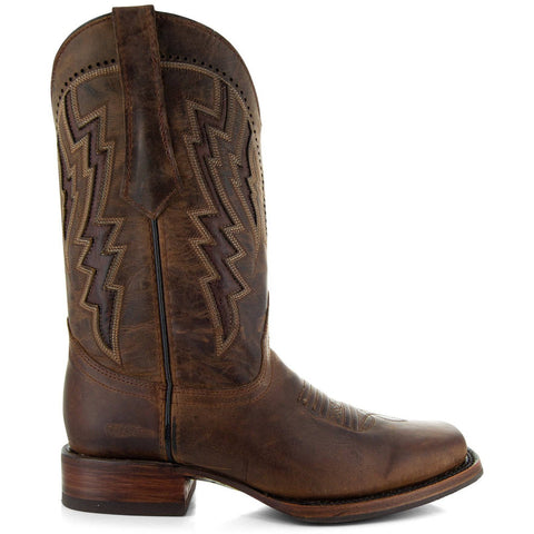 Men's Tan Square Toe Cowboy Boots | Tan Western Boots (H50027) - Soto Boots