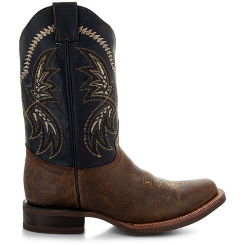 Square Toe Leather Sole Cowboy Boots H4002 - Soto Boots