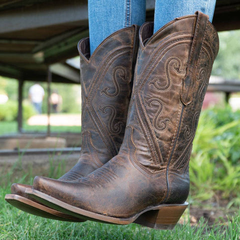 Cheyenne Cowgirl Boots | Women's Snipped Toe Leather Boots (M50041) - Soto Boots