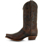 Cheyenne Cowgirl Boots | Women's Snipped Toe Leather Boots (M50041) - Soto Boots