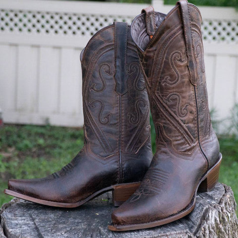 Cheyenne Cowgirl Boots | Women's Snipped Toe Leather Boots (M50041) - Soto Boots