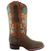 Vaquera Cowgirl Boots | Women's Broad Square Toe Floral Cowgirl Boots (M9004) - Soto Boots