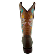 Vaquera Cowgirl Boots | Women's Broad Square Toe Floral Cowgirl Boots (M9004) - Soto Boots