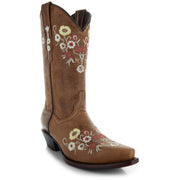 Women's Snipped Toe Western Boots | Floral Showstopper Cowgirl Boots (M50044) - Soto Boots