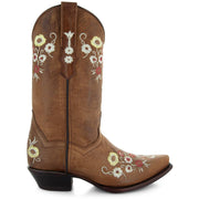 Women's Snipped Toe Western Boots | Floral Showstopper Cowgirl Boots (M50044) - Soto Boots