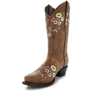 Women's Snipped Toe Western Boots | Floral Showstopper Cowgirl Boots (M50044) - Soto Boots