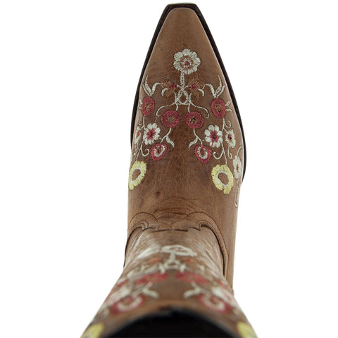 Women's Snipped Toe Western Boots | Floral Showstopper Cowgirl Boots (M50044) - Soto Boots
