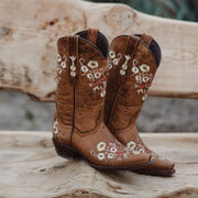 Women's Snipped Toe Western Boots | Floral Showstopper Cowgirl Boots (M50044) - Soto Boots