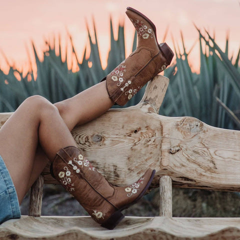 Women's Snipped Toe Western Boots | Floral Showstopper Cowgirl Boots (M50044) - Soto Boots