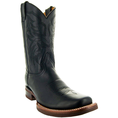 Square Toe Leather Sole Cowboy Boots H4002 - Soto Boots