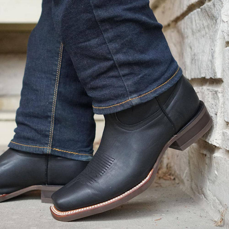 Square Toe Leather Sole Cowboy Boots H4002 - Soto Boots