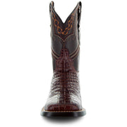 Caiman Hornback Print Cowboy Boots | Men's Square Toe Boots (H7005) - Soto Boots