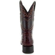 Caiman Hornback Print Cowboy Boots | Men's Square Toe Boots (H7005) - Soto Boots