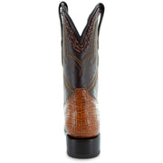 Caiman Hornback Print Cowboy Boots | Men's Square Toe Boots (H7005) - Soto Boots