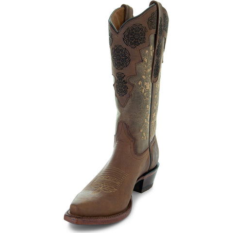 Autumn Gold Women's Embroidered Cowgirl Boots by Soto Boots M4003 - Soto Boots