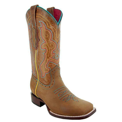 Ana Vaquera Western Boots | Women's Embroidered Square Toe Cowgirl Boots (M9002) - Soto Boots