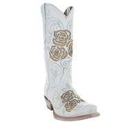 White Rose Inlayed Women's Cowgirl Boots (M50032) - Soto Boots