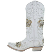 White Rose Inlayed Women's Cowgirl Boots (M50032) - Soto Boots