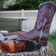 Ana Vaquera Western Boots | Women's Embroidered Square Toe Cowgirl Boots (M9002) - Soto Boots