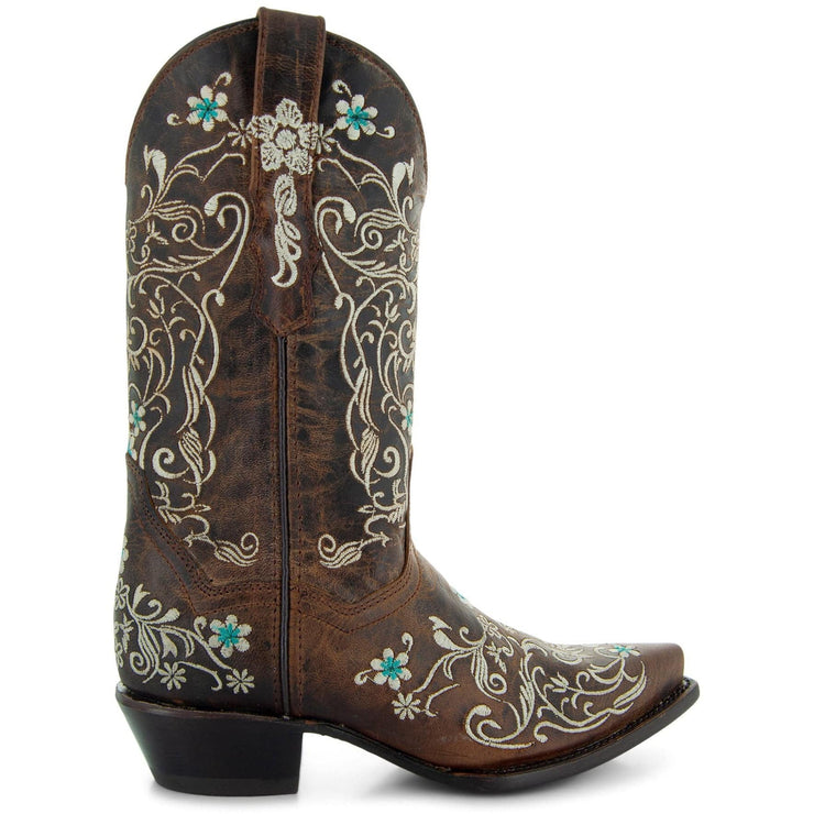 Dahlia Women's Vintage Floral Embroidered Cowgirl Boots M50042 - Soto Boots