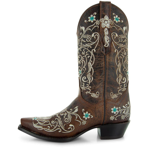 Dahlia Women's Vintage Floral Embroidered Cowgirl Boots M50042 - Soto Boots