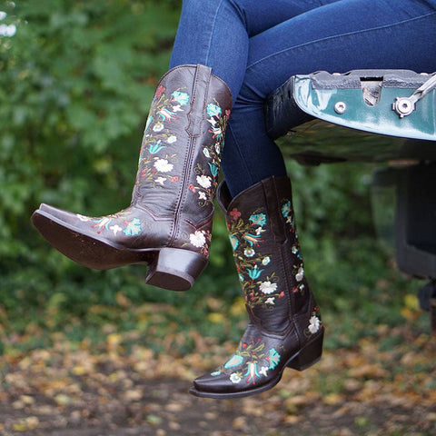 Embroidered boots top
