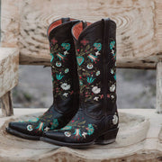 Wildflower Boots | Floral Embroidered Cowgirl Boots (M50030) - Soto Boots