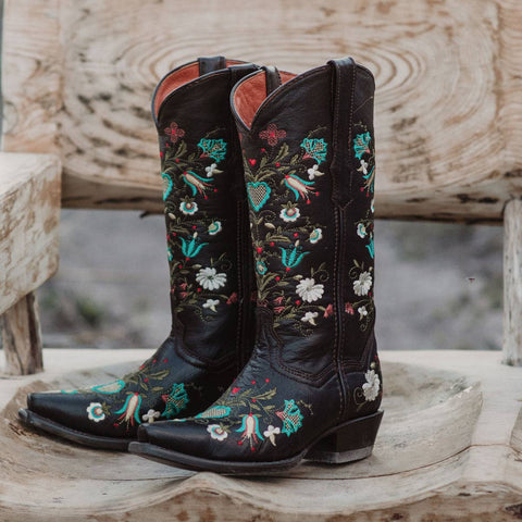 Wildflower Boots | Floral Embroidered Cowgirl Boots (M50030) - Soto Boots