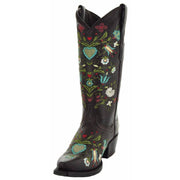 Wildflower Boots | Floral Embroidered Cowgirl Boots (M50030) - Soto Boots