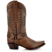 Women's Harness Boots | Brown Leather Harness Boots (M50039) - Soto Boots