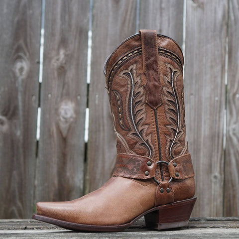 Women's Harness Boots | Brown Leather Harness Boots (M50039) - Soto Boots